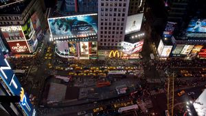 Preview wallpaper san francisco, street, view from above, evening, buildings, taxi