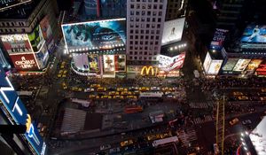 Preview wallpaper san francisco, street, view from above, evening, buildings, taxi