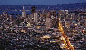 Preview wallpaper san francisco, top view, panorama, night, building