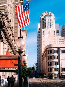 Preview wallpaper san francisco, usa, city, street, flag