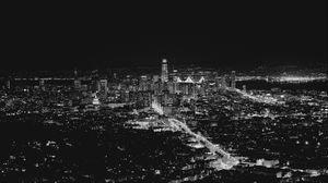 Preview wallpaper san francisco, usa, skyscrapers, night city, bw