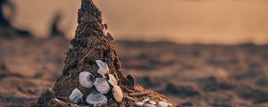 Preview wallpaper sand, beach, conch, sea