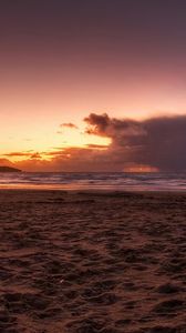 Preview wallpaper sand, beach, desert, sky, decline, clouds, horizon