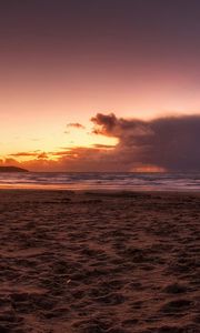 Preview wallpaper sand, beach, desert, sky, decline, clouds, horizon