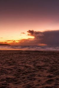 Preview wallpaper sand, beach, desert, sky, decline, clouds, horizon