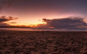 Preview wallpaper sand, beach, desert, sky, decline, clouds, horizon