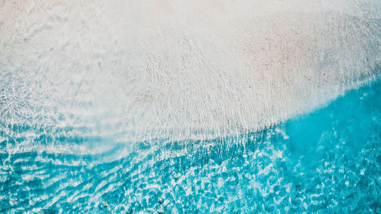 Wallpaper sand, beach, ocean, aerial view