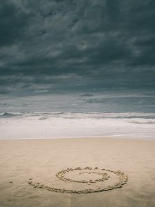 Preview wallpaper sand, beach, sea, spiral