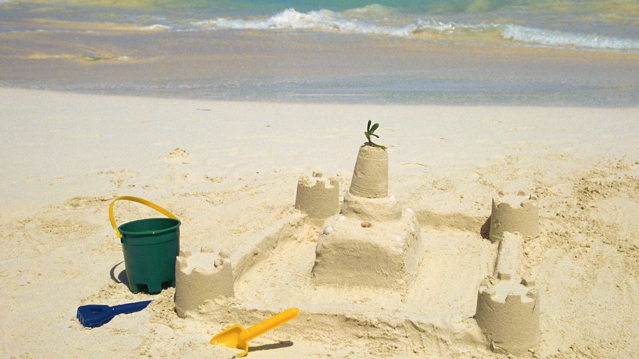 Wallpaper sand, castle, beach, sea