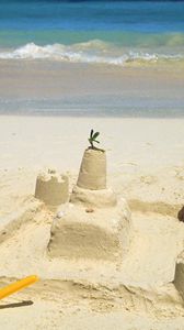 Preview wallpaper sand, castle, beach, sea