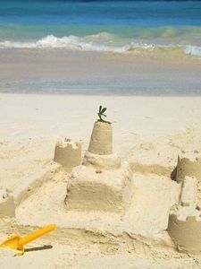 Preview wallpaper sand, castle, beach, sea