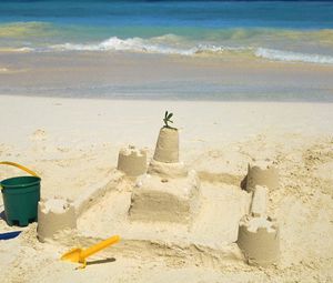 Preview wallpaper sand, castle, beach, sea