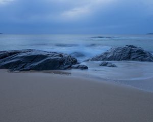 Preview wallpaper sand, coast, sea, nature