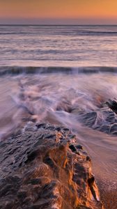 Preview wallpaper sand, decline, patterns, ice, evening