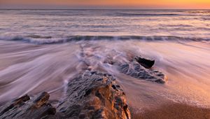 Preview wallpaper sand, decline, patterns, ice, evening