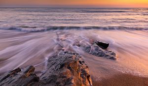 Preview wallpaper sand, decline, patterns, ice, evening