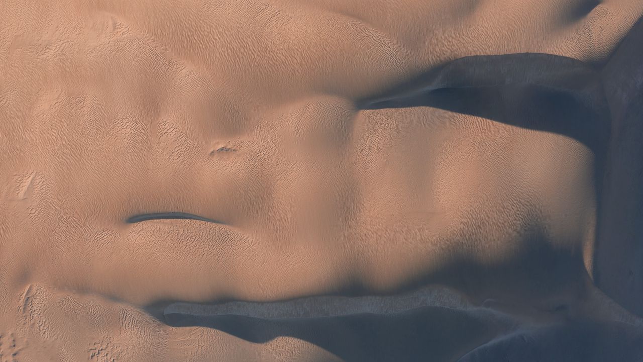 Wallpaper sand, desert, aerial view, texture