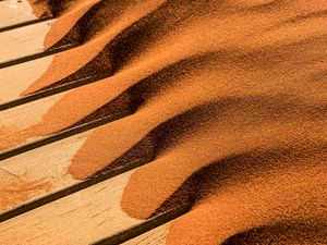 Preview wallpaper sand, desert, boards, wooden