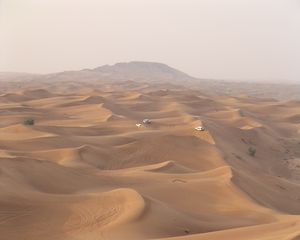 Preview wallpaper sand, desert, dunes, cars