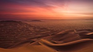 Preview wallpaper sand, desert, evening, decline, lines, orange, shades