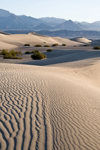 Preview wallpaper sand, desert, rocks, waves, trace