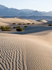 Preview wallpaper sand, desert, rocks, waves, trace