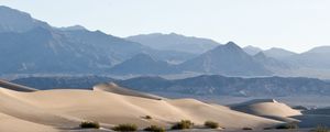 Preview wallpaper sand, desert, rocks, waves, trace