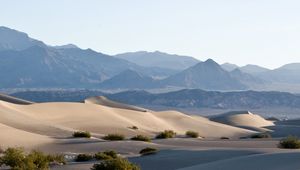 Preview wallpaper sand, desert, rocks, waves, trace