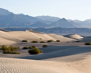 Preview wallpaper sand, desert, rocks, waves, trace