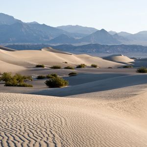 Preview wallpaper sand, desert, rocks, waves, trace