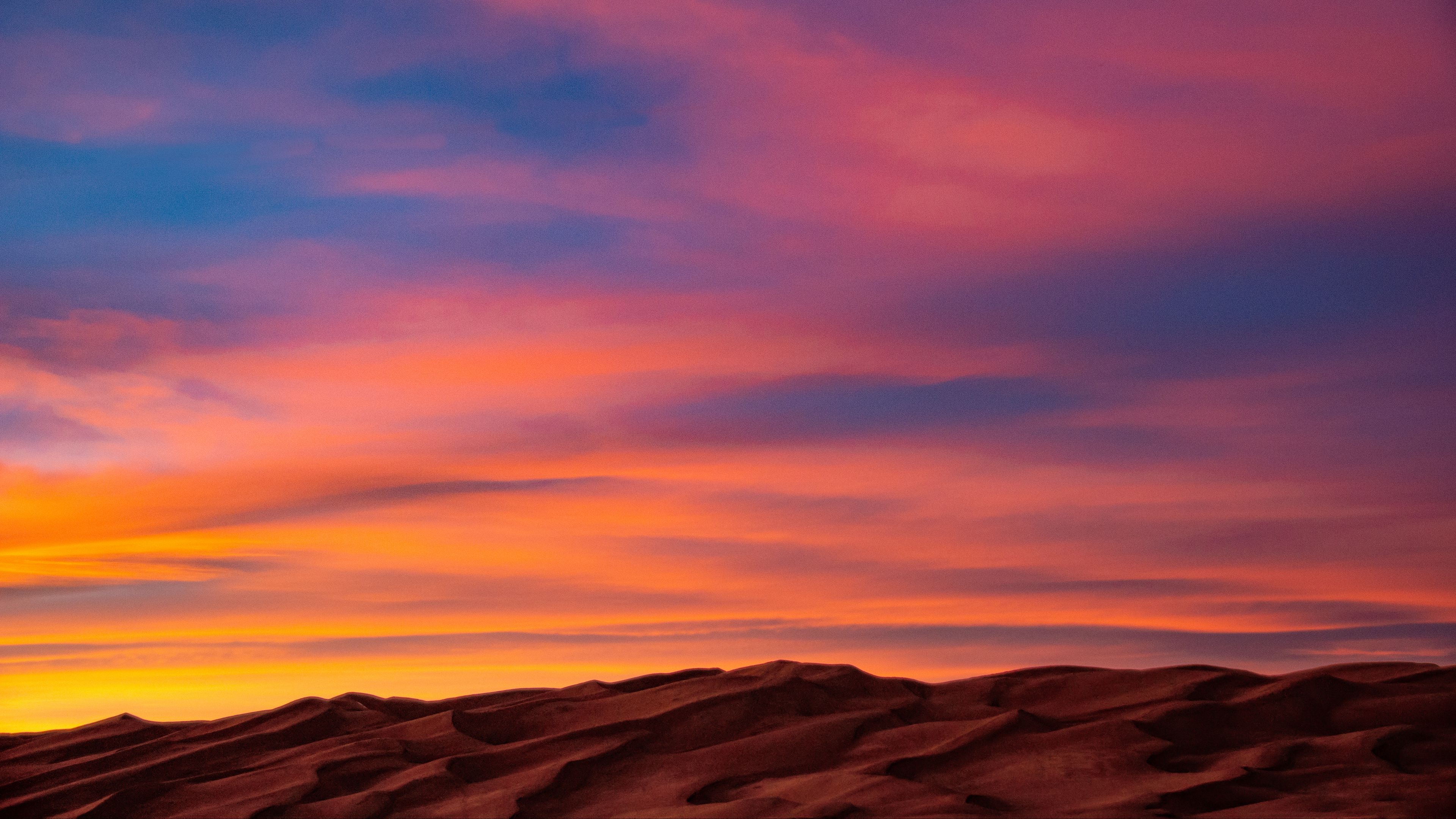 Download Wallpaper 3840X2160 Sand, Desert, Sunset, Sky 4K Uhd 16:9 Hd