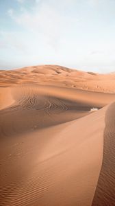 Preview wallpaper sand, desert, trace, dunes, sky