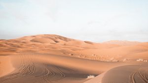 Preview wallpaper sand, desert, trace, dunes, sky