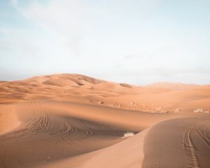 Preview wallpaper sand, desert, trace, dunes, sky