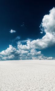 Preview wallpaper sand, desert, traces, clouds, sky