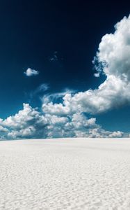 Preview wallpaper sand, desert, traces, clouds, sky