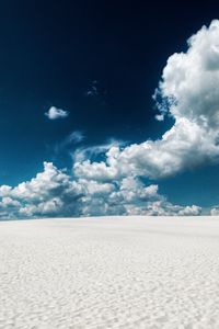 Preview wallpaper sand, desert, traces, clouds, sky
