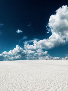 Preview wallpaper sand, desert, traces, clouds, sky