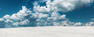 Preview wallpaper sand, desert, traces, clouds, sky