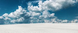 Preview wallpaper sand, desert, traces, clouds, sky