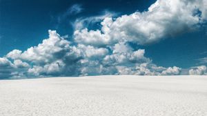Preview wallpaper sand, desert, traces, clouds, sky