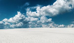 Preview wallpaper sand, desert, traces, clouds, sky