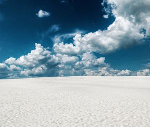 Preview wallpaper sand, desert, traces, clouds, sky
