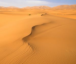 Preview wallpaper sand, desert, traces, hills, dunes