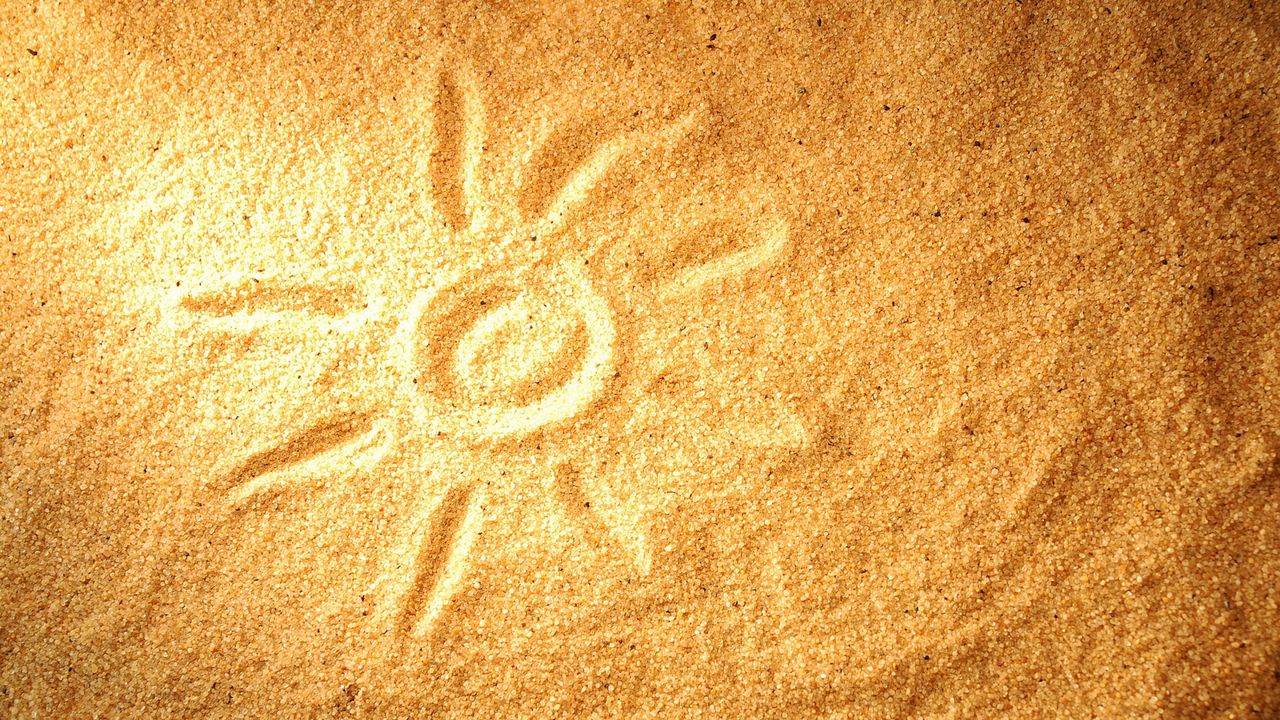 Wallpaper sand, drawing, sun
