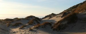 Preview wallpaper sand, hill, dunes, grass, traces