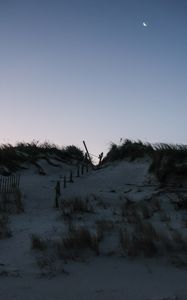 Preview wallpaper sand, hill, grass, dark