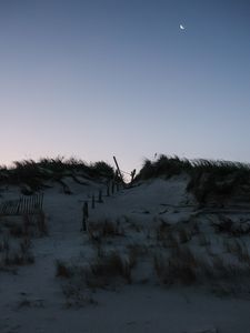 Preview wallpaper sand, hill, grass, dark