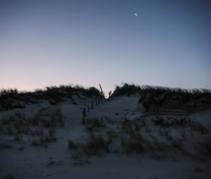 Preview wallpaper sand, hill, grass, dark