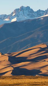 Preview wallpaper sand, mountains, hills, snowy, slope